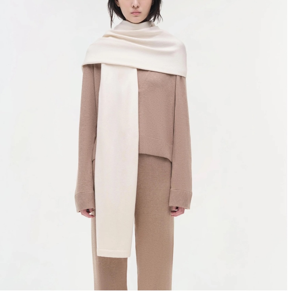 Jonathan Simkhai Cream Cashmere Scarf